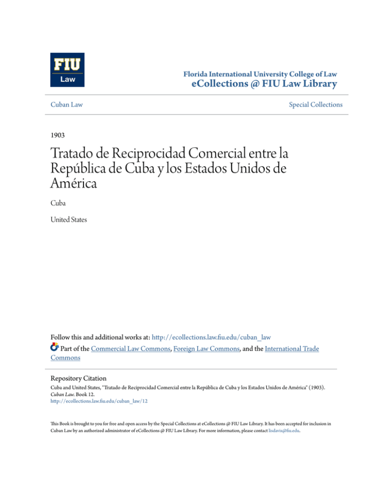 Tratado de Reciprocidad Comercial entre la República de Cuba y