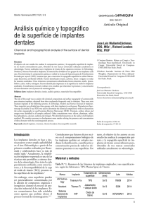 Análisis químico y topográfico de la superficie de implantes dentales