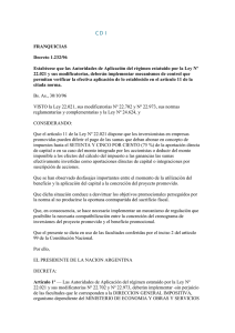 dto 1232-96 franquicias - Ministerio de Hacienda y Finanzas Públicas