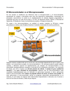 El Microcontrolador vs el Microprocesador