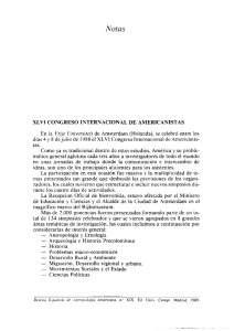XLVI CONGRESO INTERNACIONAL DE AMERICANISTAS En la
