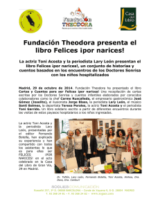Fundación Theodora presenta el libro Felices ¡por narices!