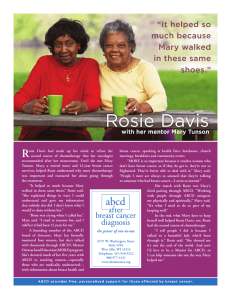 Rosie Davis - After Breast Cancer Diagnosis