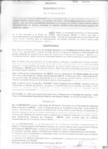 Resolución del Decanato N° 14/2015