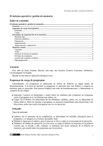 El sistema operativo: gestión de memoria Licencia