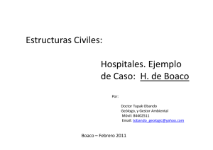Estructuras Civiles: Hospitales. Ejemplo de Caso: H. de Boaco