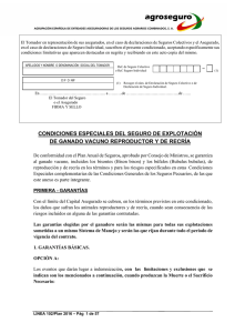 CONDICIONES ESPECIALES DEL SEGURO DE EXPLOTACIÓN