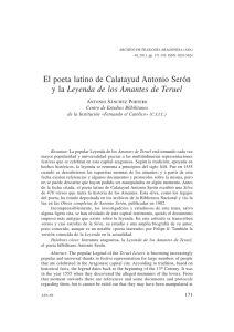 El poeta latino de Calatayud Antonio Serón y la Leyenda de los