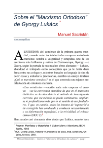 Sacristán-Sobre el marxismo de Lukacs