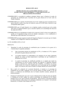 RESOLUCIÓN A20-13 PRORRATEO DE LOS GASTOS DIRECTOS