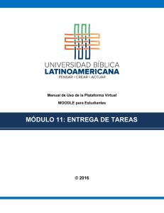 módulo 11: entrega de tareas - Universidad Bíblica Latinoamericana