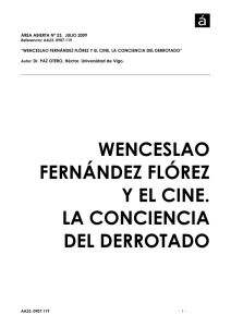wenceslao fernández flórez y el cine. la conciencia del derrotado