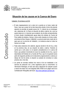 Situación de los cauces en la cuenca del Duero