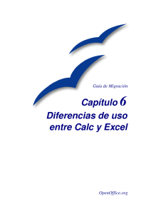 Capítulo 6 Diferencias de uso entre Calc y Excel