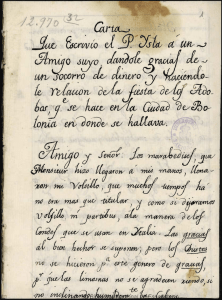 Carta que escribió el P. Isla a un amigo suyo, dándole gracias de un