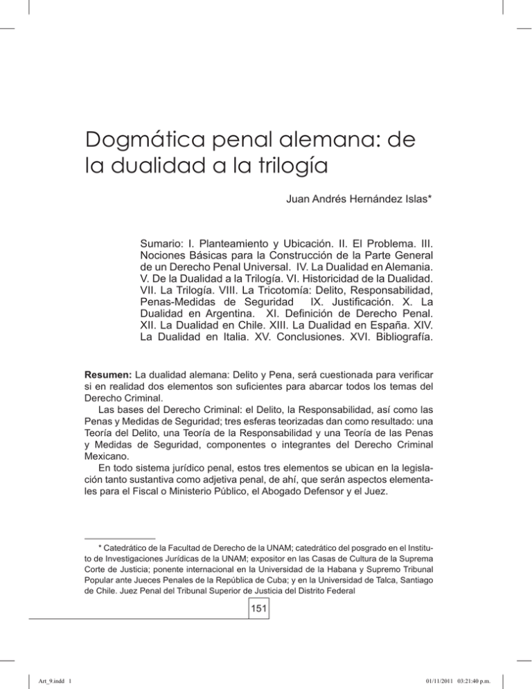 Dogmática penal alemana - Facultad de Derecho