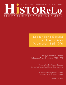 La aparici&oacute;n del c&oacute;lera en Buenos Aires (Argentina),1865-1996