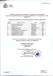 Puntuaciones segundo ejercicio