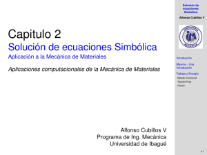 Solución de ecuaciones Simbólica - Aplicación a la Mecánica de