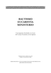 Bautismo, Eucaristia, Ministerio