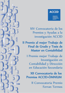 XIII Convocatoria de los Premios y Ayudas a la investigación ACCID