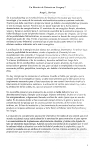 Un R `actor de Potencia en Uruguay? Jorge L. Servian En la