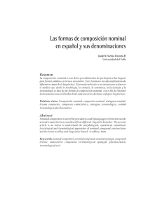 Las formas de composición nominal en español y sus