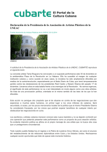 Declaración de la Presidencia de la Asociación de Artistas Plásticos