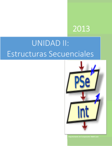 2013 UNIDAD II: Estructuras Secuenciales