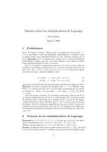 Teorema sobre los multiplicadores de Lagrange