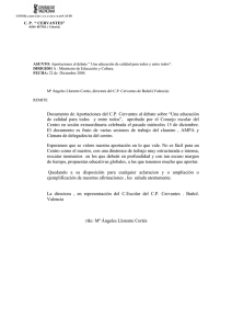 Documento de Aportaciones del C.P. Cervantes al debate sobre
