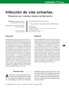 Infección de vías urinarias. Detección por métodos rápidos de