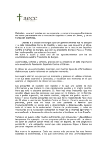 Discurso de Isabel Oriol - Asociación Española Contra el Cáncer