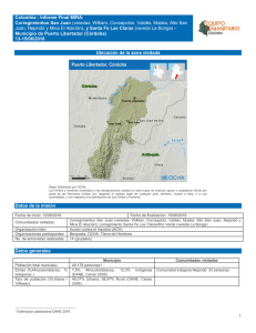 Colombia - Informe Final MIRA: Corregimientos San Juan (veredas