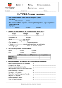 El verbo. Número y persona