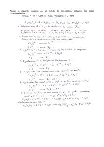 Ajustar la siguiente ecuación por el método del ión