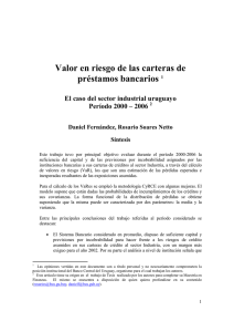 Valor en riesgo de las carteras de préstamos bancarios 1