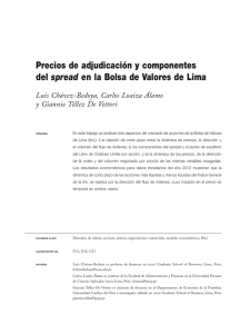 Precios de adjudicación y componentes del spread en la Bolsa de