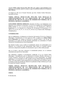 Norma Oficial Mexicana 005- PESC-1993, para regular el