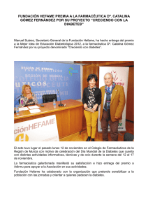 fundación hefame premia a la farmacéutica dª. catalina gómez