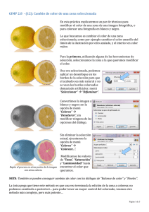 GIMP 2.8 - (12): Cambio de color de una zona seleccionada