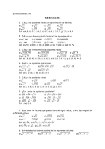 RADICALES 1. - ejercicios y examenes
