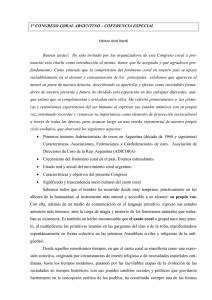 1° CONGRESO CORAL ARGENTINO – COFERENCIA ESPECIAL