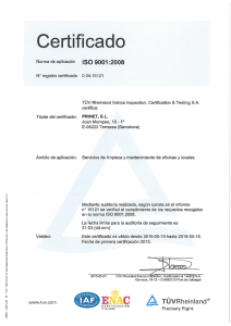 Page 1 Certificado Norma de aplicación Nº registro certificado