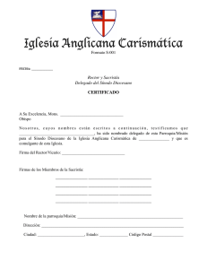 Certificado Delegado Sinodal - Iglesia Anglicana Carismática