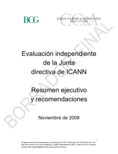 Evaluación independiente de la Junta directiva de ICANN Resumen