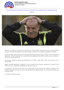Del Bosque finaliza etapa al frente de selección española de fútbol