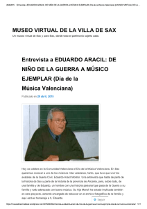 Entrevista a Eduardo Aracil - Sociedad Unión Musical y Artística Sax