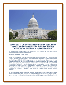 ICAAC 2014: UN COMPRIMIDO DE UNA SOLA TOMA DIARIA EN