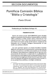 Pontificia Comisión Bíblica "Biblia y Cristología"